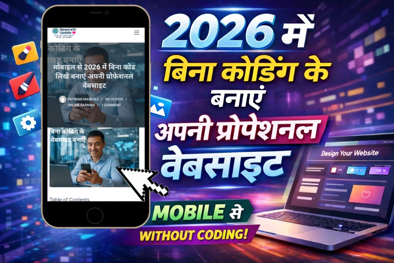 मोबाइल से 2026 में बिना कोड लिखे बनाएं अपनी प्रोफेशनल वेबसाइट