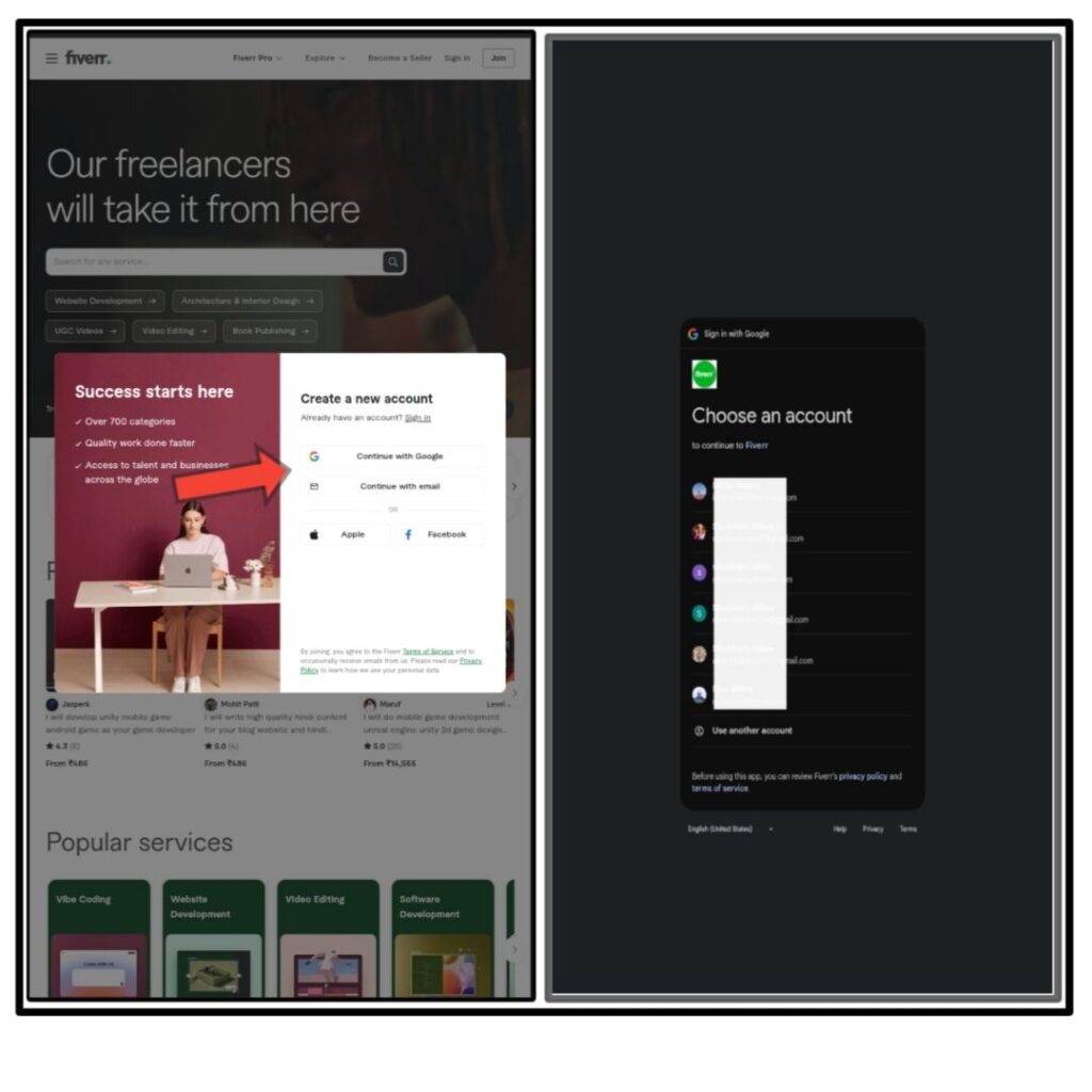 FREELANCING KE LIYE FIVERR PAR ACCOUNT BANATE HUE IMAGE -