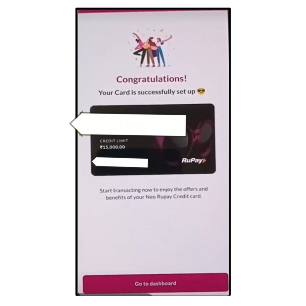 Neo RuPay Credit Card scrinsot image